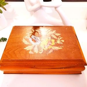 Vintage Hand Painted Wood Grain Jewlery Box